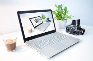 laptop, computer, droste effect, camera, nature, plant, office, coffee, picture in picture, business, digital, desk, table, virtual, work from home, workspace, workplace